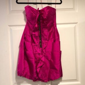 Pink strapless mini dress